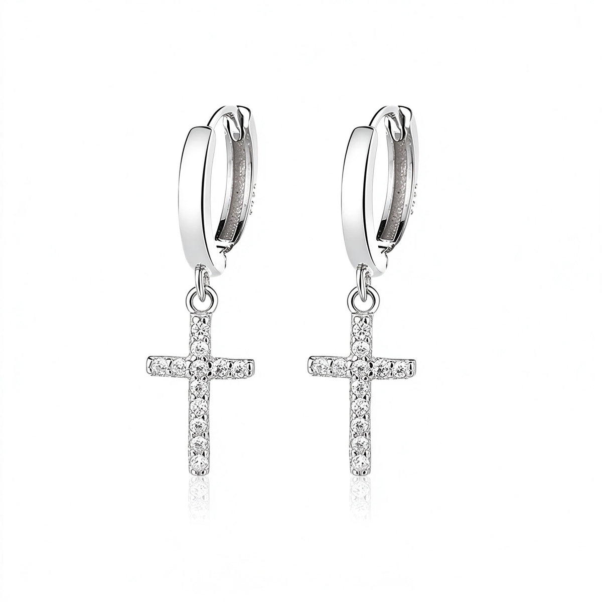 Cross Zircon Hoop Earrings DS5022