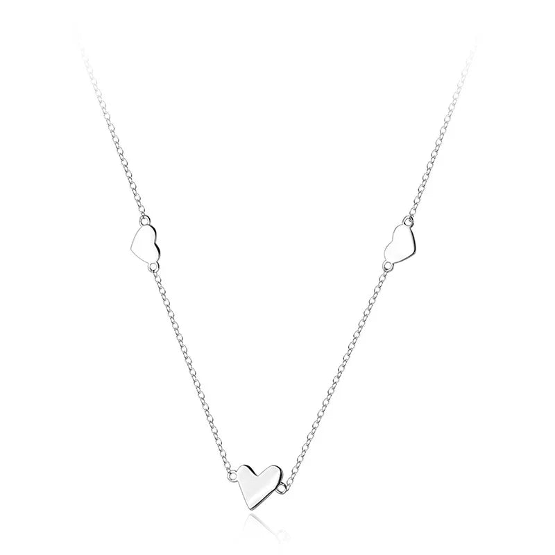 TrustDavis 925 Sterling Silver Necklace Romantic Heart Love Necklace For Women Girlfriend Lover Wife Birthday Jewelry DA3118