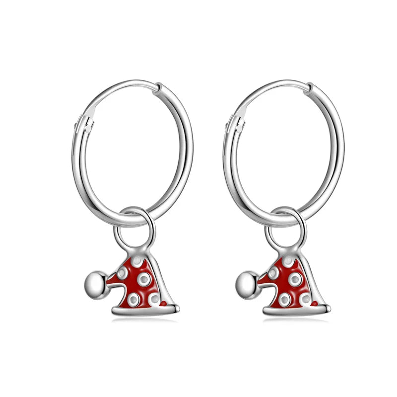 Trustdavis Real 925 Sterling Silver Sweet Fashion Christmas Stud Earrings Women Girls Birthday Party Gift Jewelry DS4608