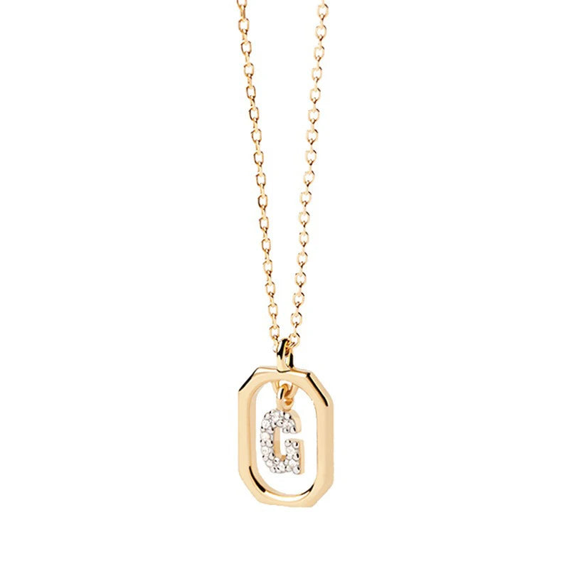Square Hollow 26 Letter Necklace DS4772