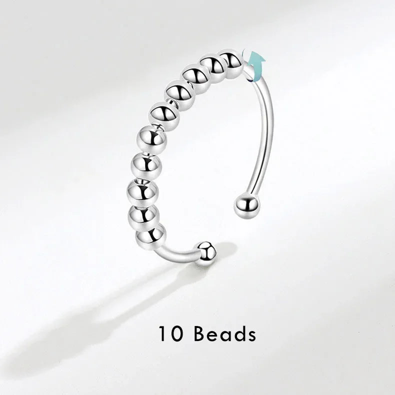 Trustdavis Real 925 Sterling Silver Fashion 5/8/10 Beads Opening Rings For Women Wedding Party Fine S925 Jewelry Gift DG0085