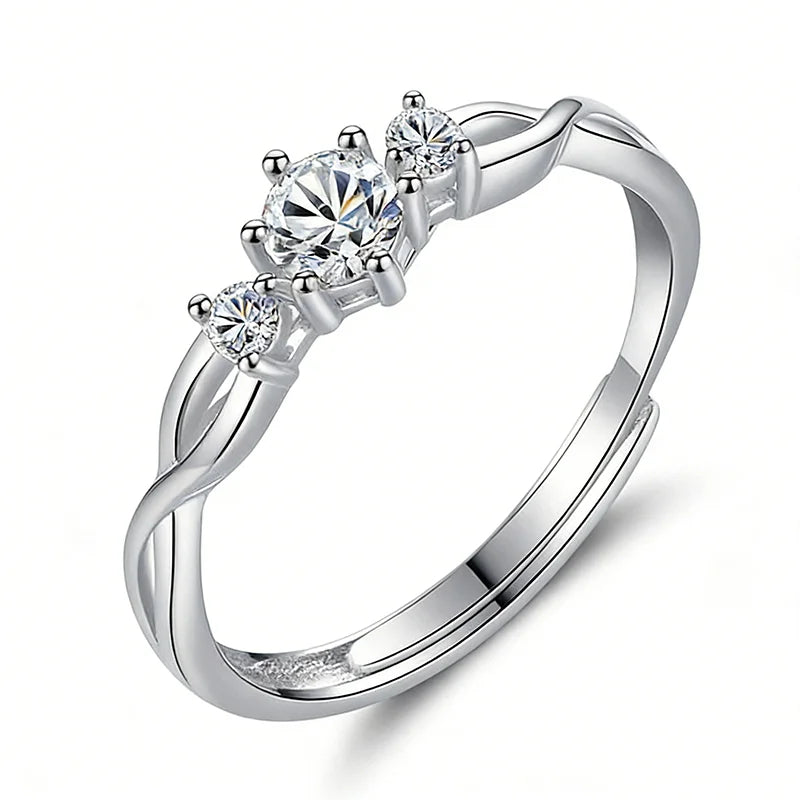 Adjustable Zircon Couples Ring DS4764