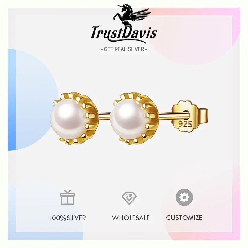 Minimalist Synthetic Pearl Stud Earrings DS4631