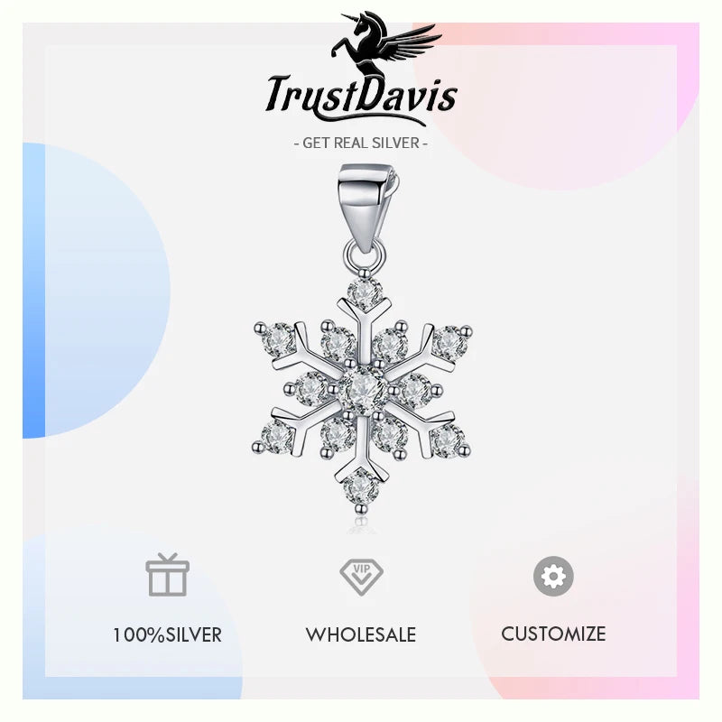 Fashion Simple Snowflake Zircon Pendant DZ1754