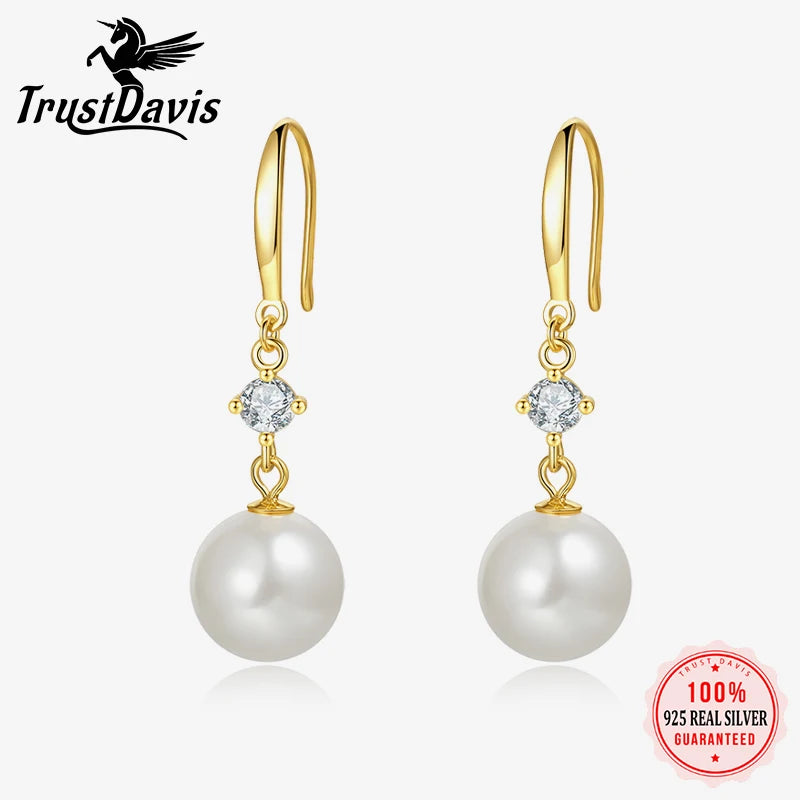 TrustDavis Real 925 Sterling Silver Fashion Vintage Minimalist Anniversary for Women Wedding Party Fine S925 Jewelry DS4003