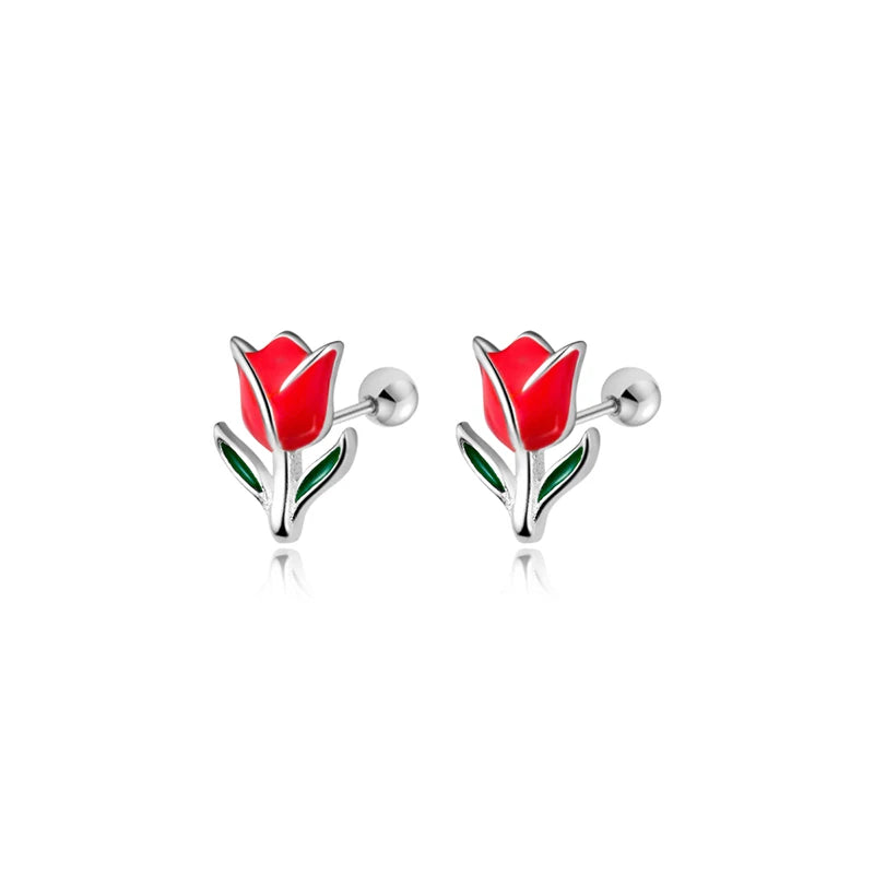 Flower Screw Stud Earrings DS4038