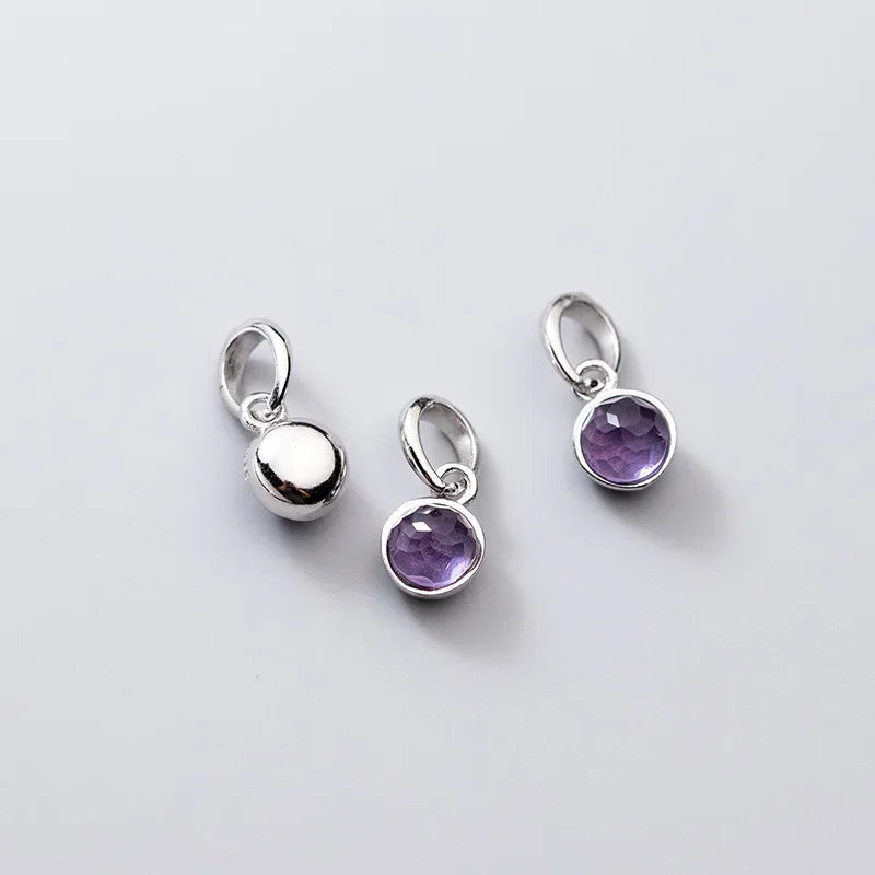 Round Colour CZ Pendant Handmade DIY Accessories HY875