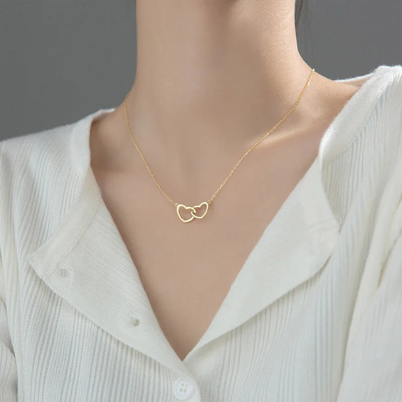 Romantic Double Heart Necklace DB286