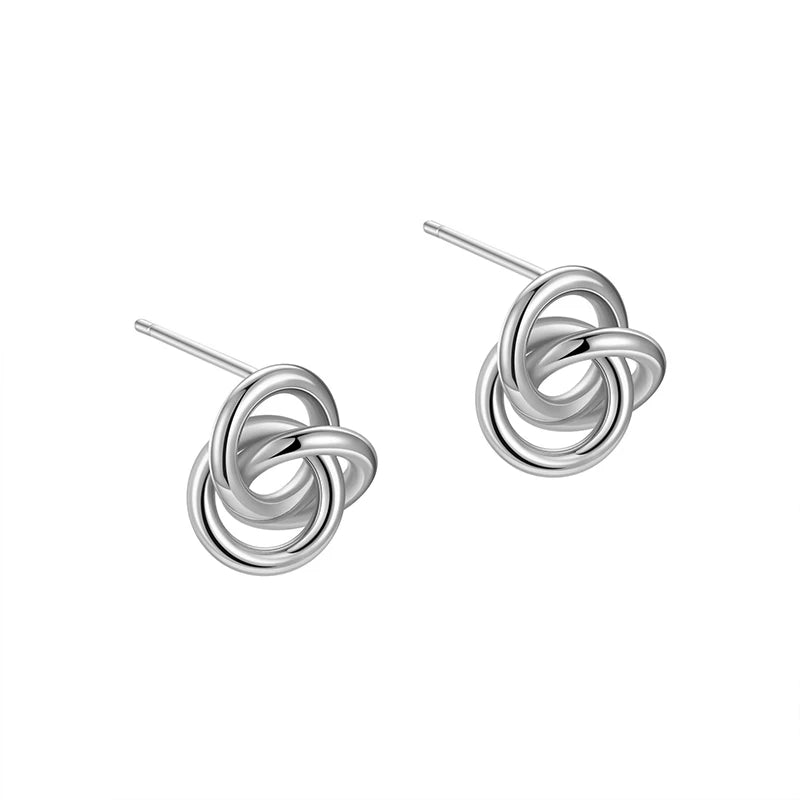 TrustDavis 925 Sterling Silver Women's Stud Earrings Fashion Simple Rose Hoop Earrings for Women Girls Jewelry Gift DS4407