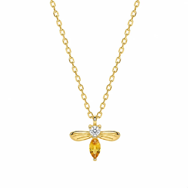 Animal Bee Zircon Necklace for Women Daily Wear Jewelry Gift DS4985