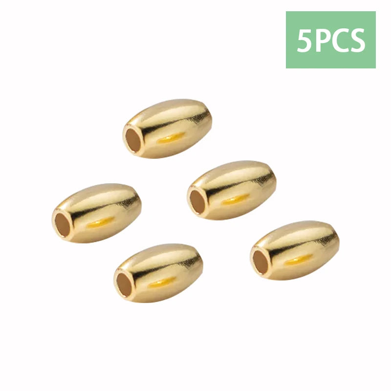 TrustDavis Real 925 Sterling Silver Glossy Olive Beads Separator Beads DIY Fit Bracelet Necklace Accessories Fine Jewelry HY985