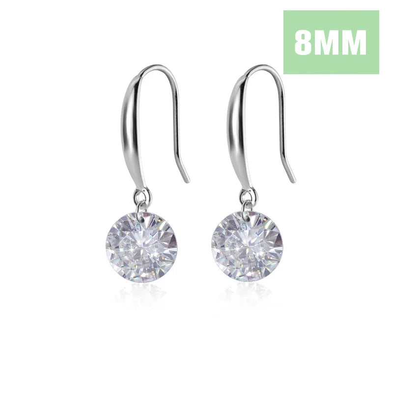 Trustdavis Genuine 925 Sterling Silver Lovely Dazzling CZ Dangle Earrings For Women Fashion Silver 925 Jewelry Wedding Gift DT59