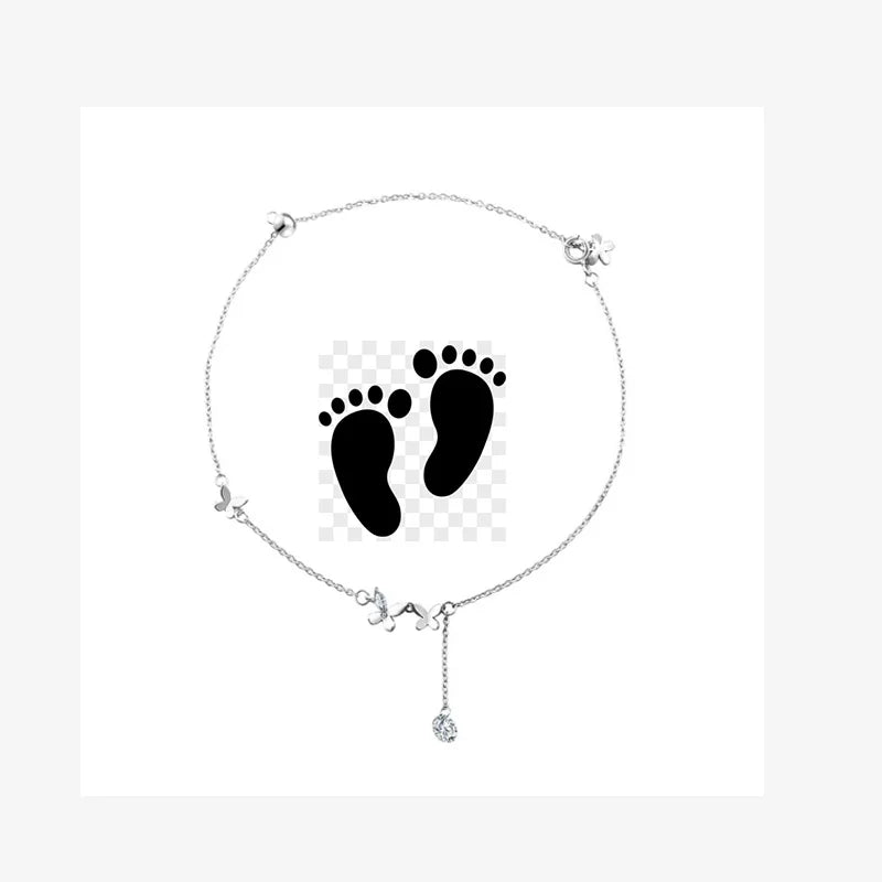 Zircon/Butterfly/Lotus/Bell Tassel Anklet DS4363