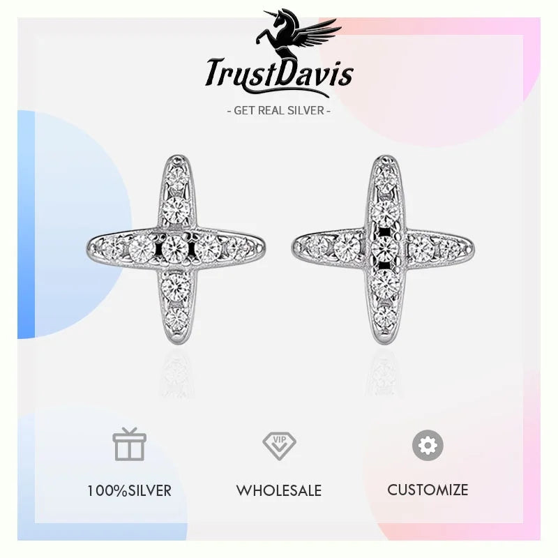 Silver Star Moissanite Stud Earrings DS5016