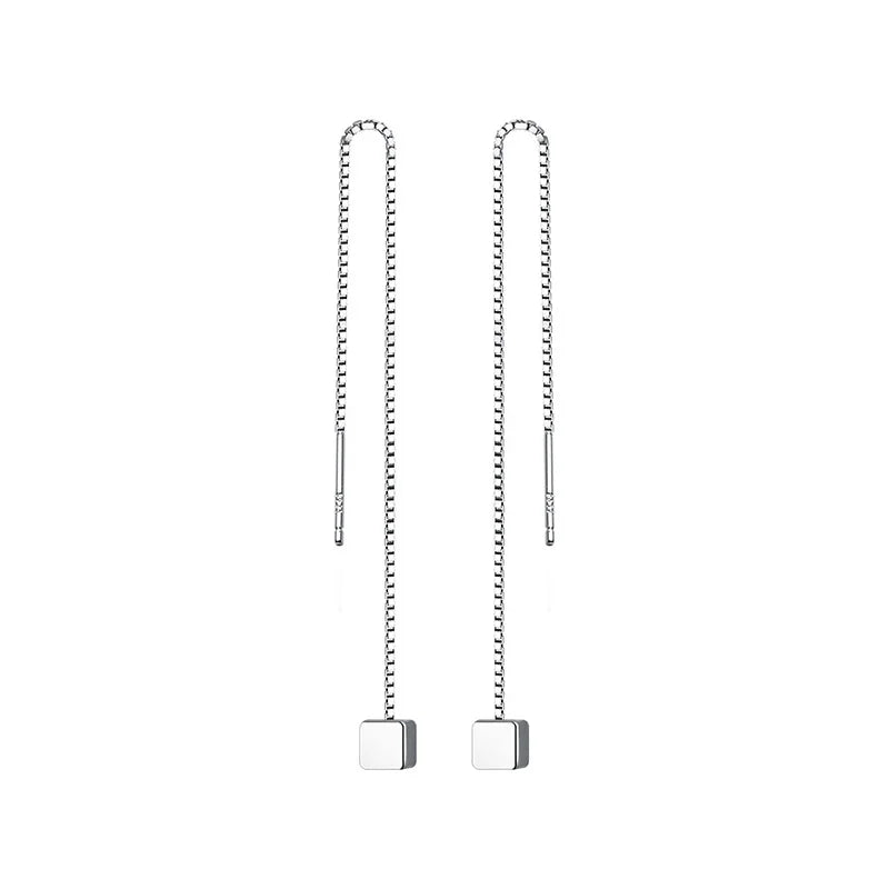 Square Box Chain Line Earrings DE0552