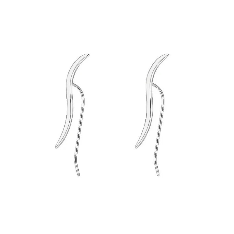 TrustDavis Real 925 Sterling Silver Minimalist Trendy Silver Line Earrings for Women Wedding Minimalist Fine Jewelry DS4655