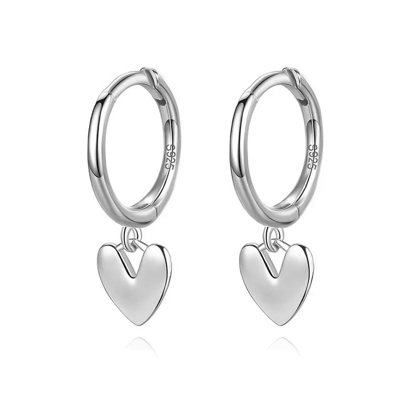 Heart Pendant Hoop Earrings For Women Wedding Party Jewelry DA951