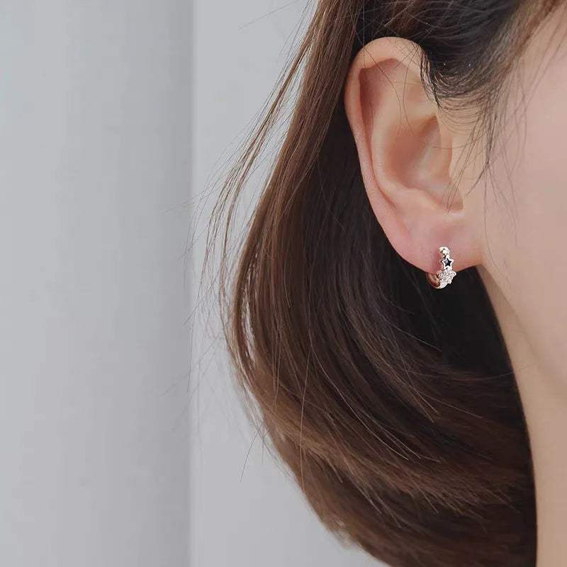 925 Sterling Silver Fine Geometry Zircon Earrings DA4028