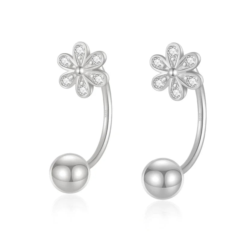 Flower CZ Screw Stud Earrings DA1799