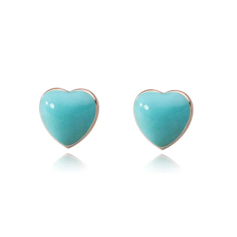 Trustdavis Girls Real 925 Sterling Silver Sweet Heart Stud Earrings Girls Daughter Birthday Party Gift Jewelry DS4279