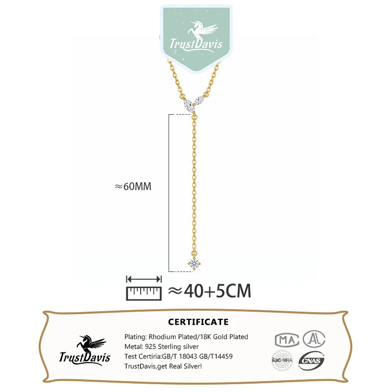 Y‑Shape Tassel Zircon Necklace for Women Daily Wear Jewelry Gift DS4986