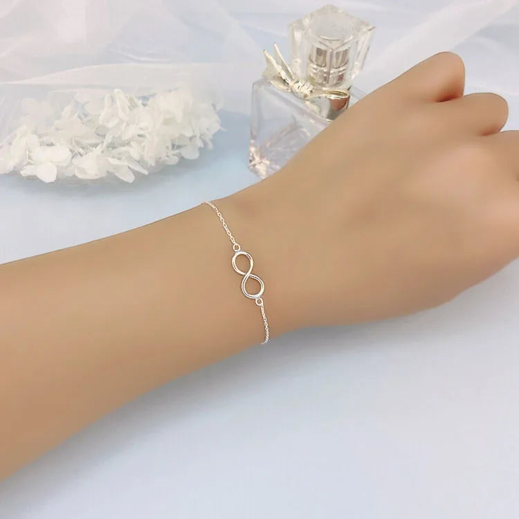 100% 925 Sterling Silver Sweet Infinite Bracelet DS1900