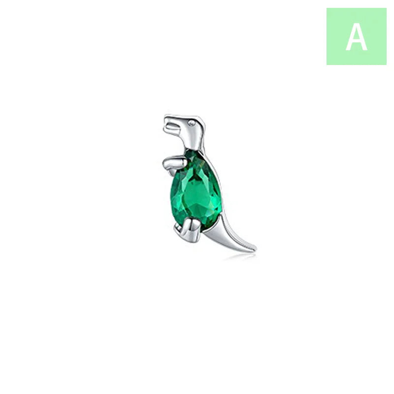 Trustdavis Real 925 Sterling Silver 1Pcs Fashion Cute Dinosaur Stud Earrings Women Girls Birthday Party Gift Jewelry DA1379
