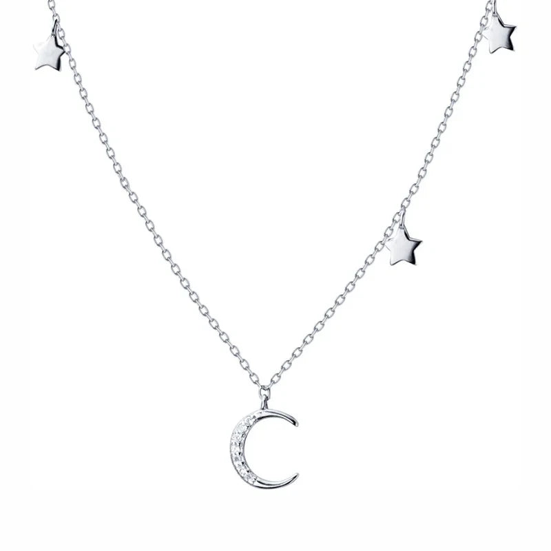 Moon Star Pendant Short Necklace DA1050