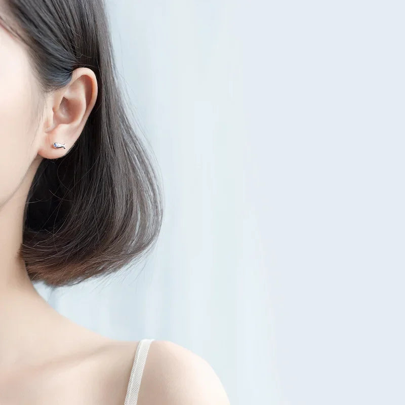 Asymmetric Cat Fish Stud Earrings DS856