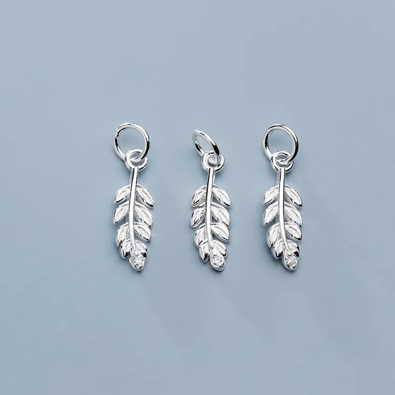 Sweet Feather CZ Charm Pendant Handmade DIY Accessories Jewelry H0011