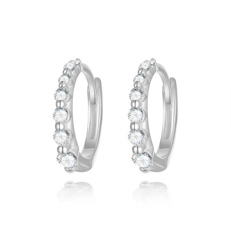 TrustDavis Girls 925 Sterling Silver Fine Geometric Hoop Earrings for Women Lady Wedding Party Fine S925 Jewelry DS4322