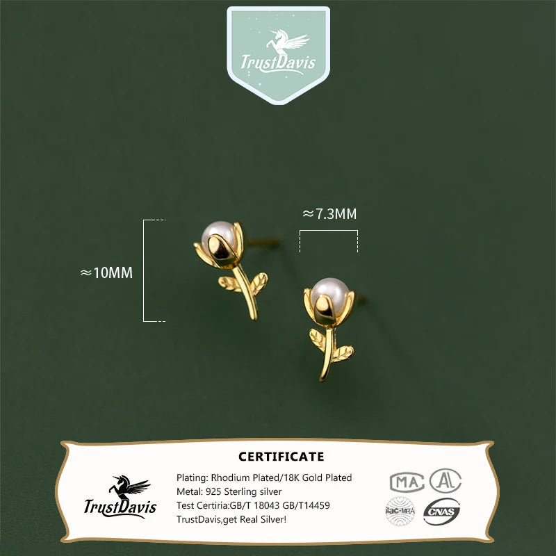 Synthesis Pearl Flower Stud Earrings DS4394