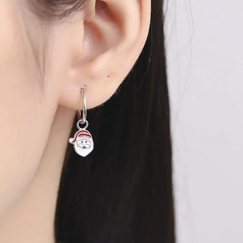 Trustdavis Real 925 Sterling Silver Sweet Fashion Christmas Stud Earrings Women Girls Birthday Party Gift Jewelry DS4608