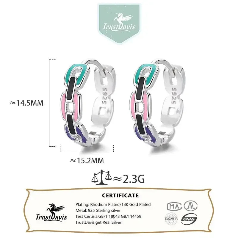 TrustDavis Fashion Retro 925 Sterling Silver Unique Design Geometry Charm for Women Engagement Anniversary Fine Jewelry DS4010