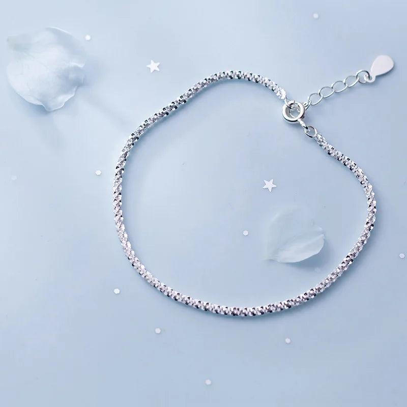 Trusta 100% 925 Sterling Silver Bracelet Women's Fashion Jewelry Shiny Stars Chain 925 Braclet Wholesale Gift Girls Lady DS1388