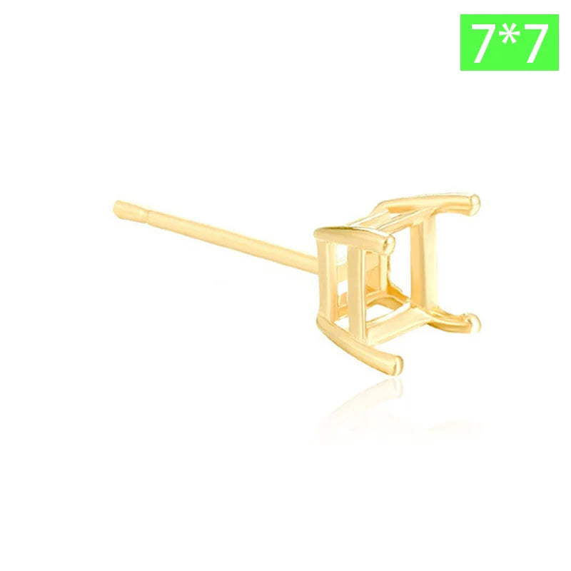 TrustDavis Real 925 Sterling Silver fashion Four clawed square earring ear rest Handmade DIY Accessories Wholesale DZ1761