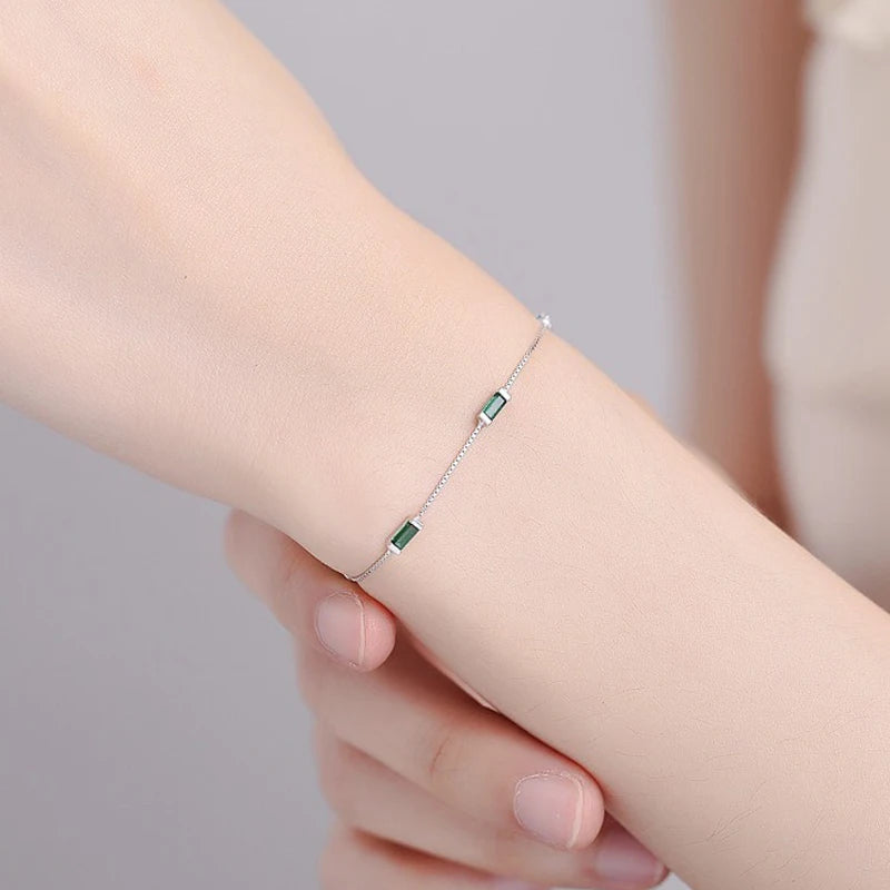 Simple Green Square Drill Bracelet DS4398
