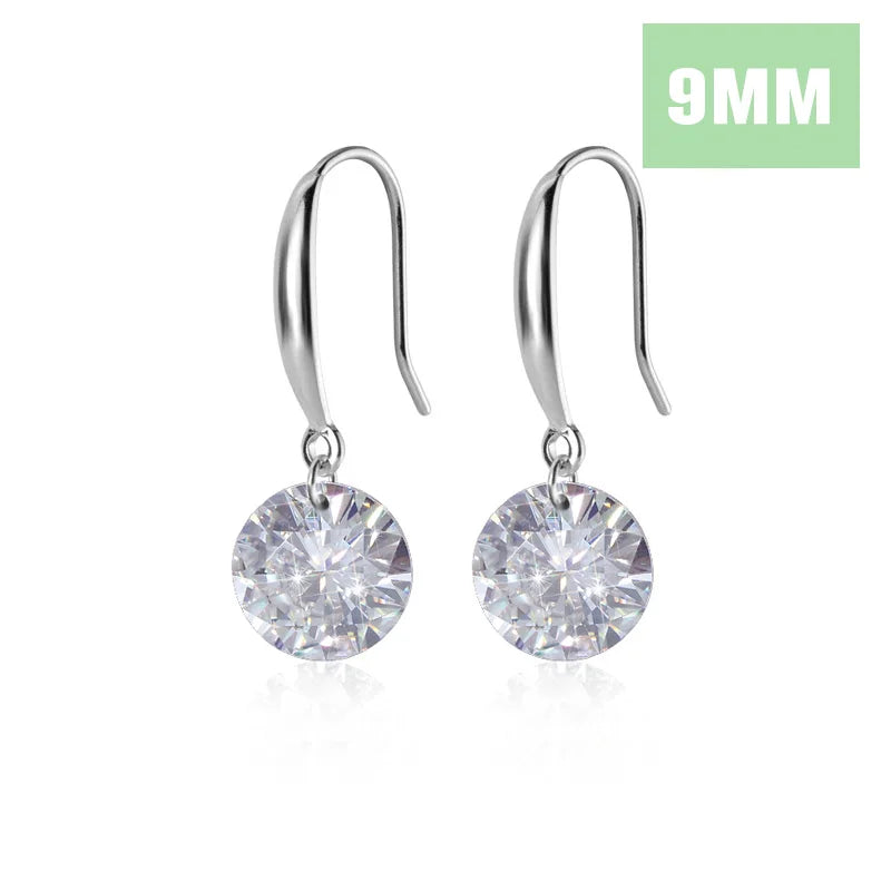 Trustdavis Genuine 925 Sterling Silver Lovely Dazzling CZ Dangle Earrings For Women Fashion Silver 925 Jewelry Wedding Gift DT59