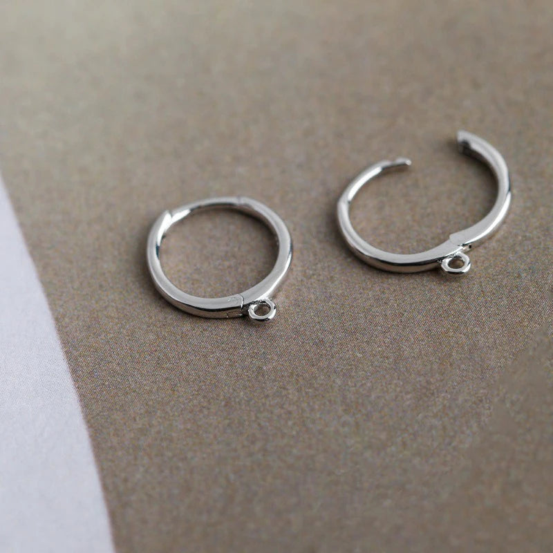 TrustDavis Real 925 Sterling Silver Fashion Vintage Closed Circular Earrings Handmade DIY Accessories Wholesale DZ1702