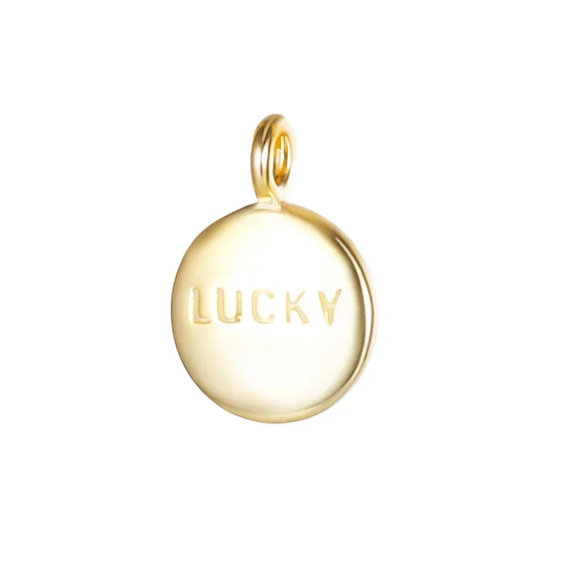 Round Letter Lucky Charm Pendant DIY Accessories DZ299
