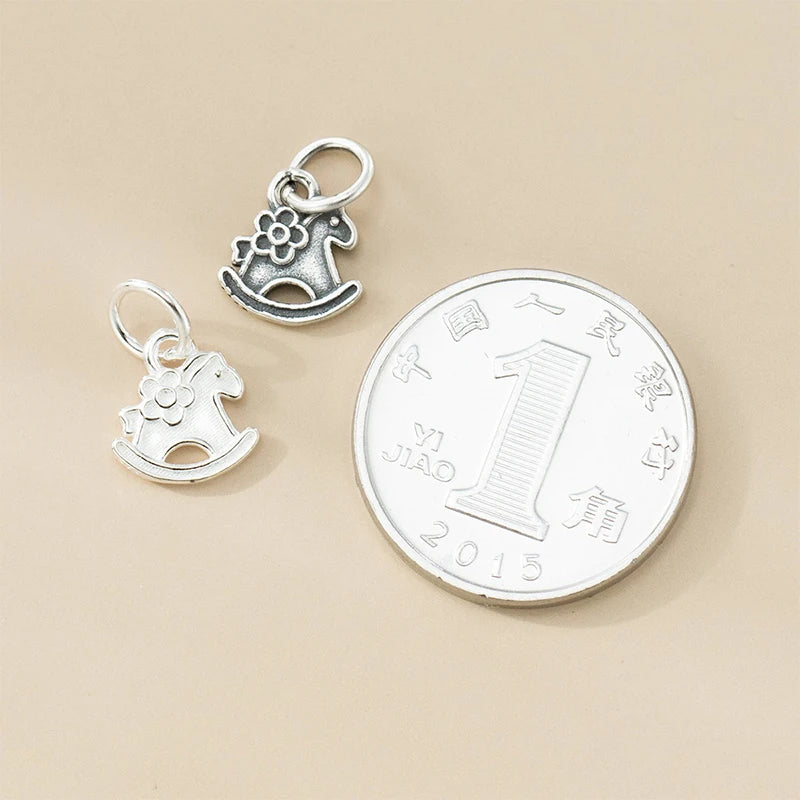 Pendant Handmade DIY Necklace Bracelet Accessories Fine Pony Shape Silver 925 Jewelry DZ1823