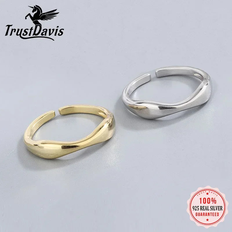 Irregular Waves Adjustable Finger Rings DA3106