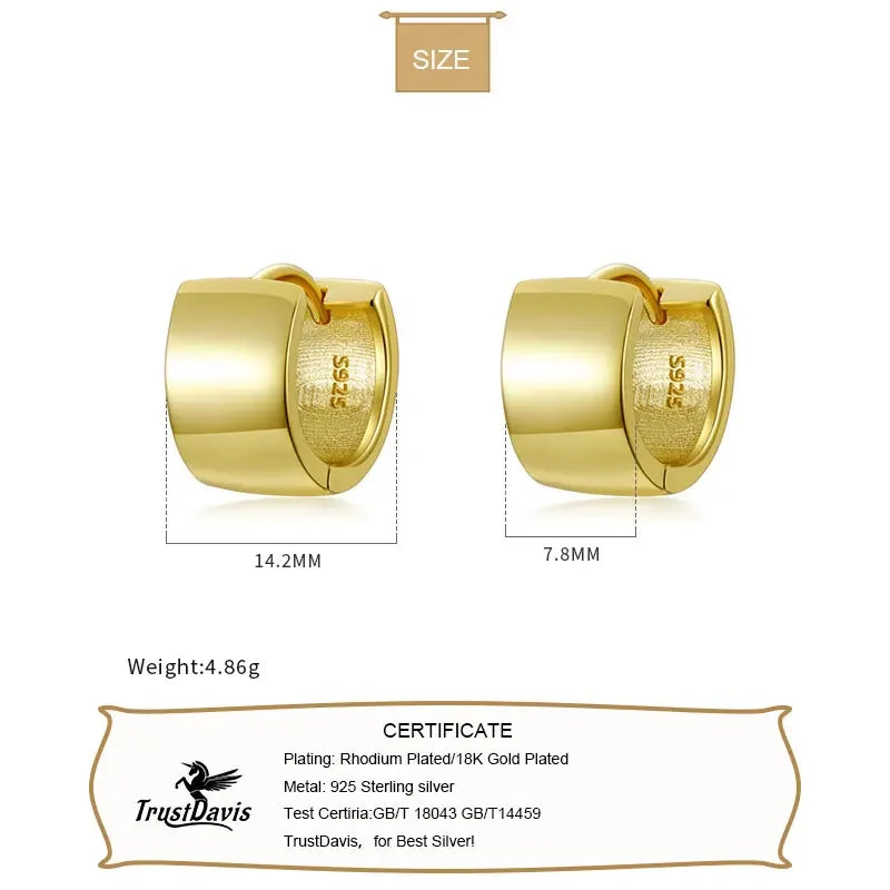 Punk Rock Smooth Charm Hoop Earrings DA750