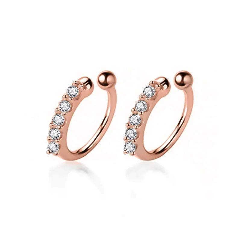 Shining CZ Ear Cuff Clip on Earrings DA372