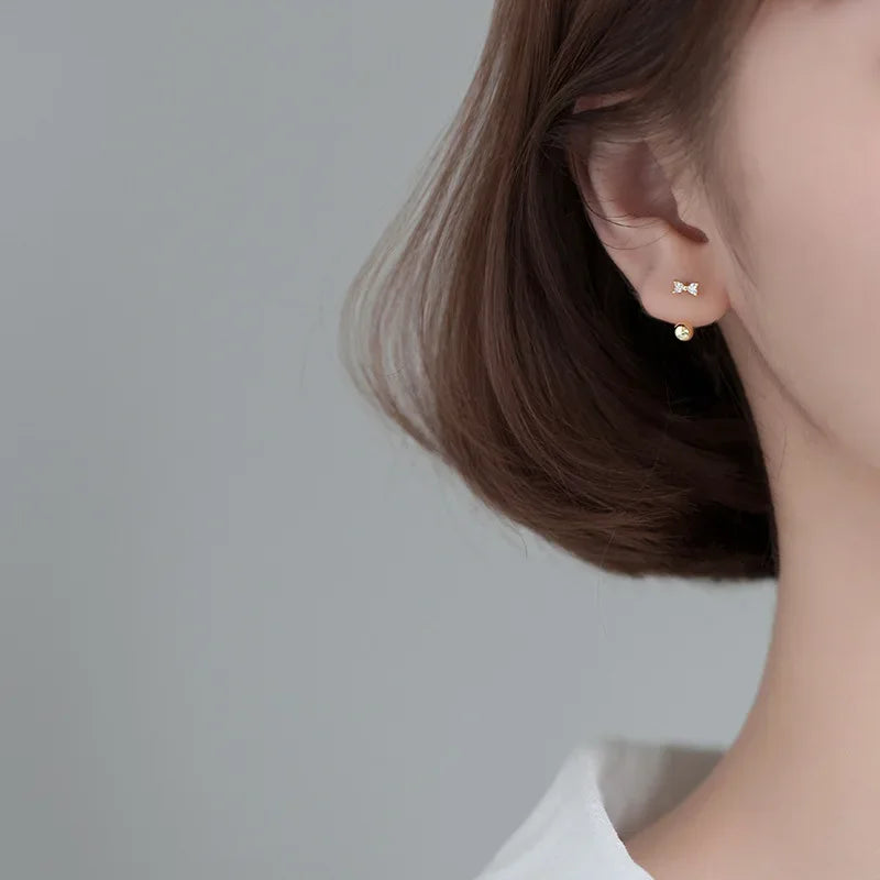 Flower Bowknot Star Screw Stud Earrings DB1363