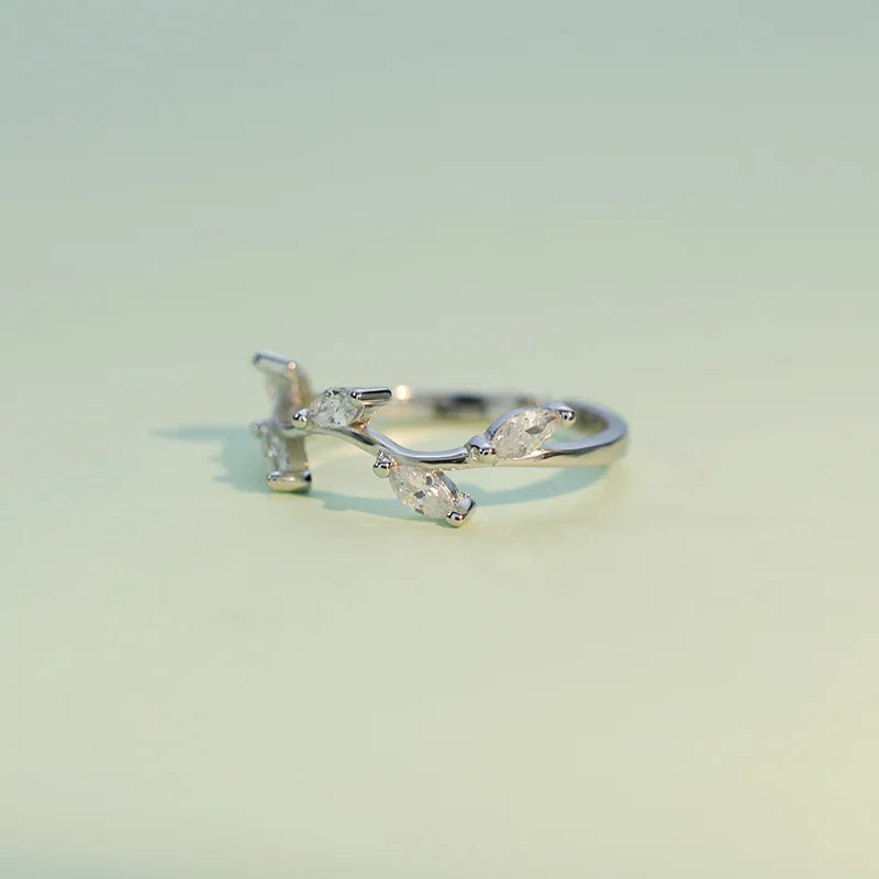 Leaves Cocktail Ring Sizable 5 6 7 Girls Kids Xmas Gift DS532