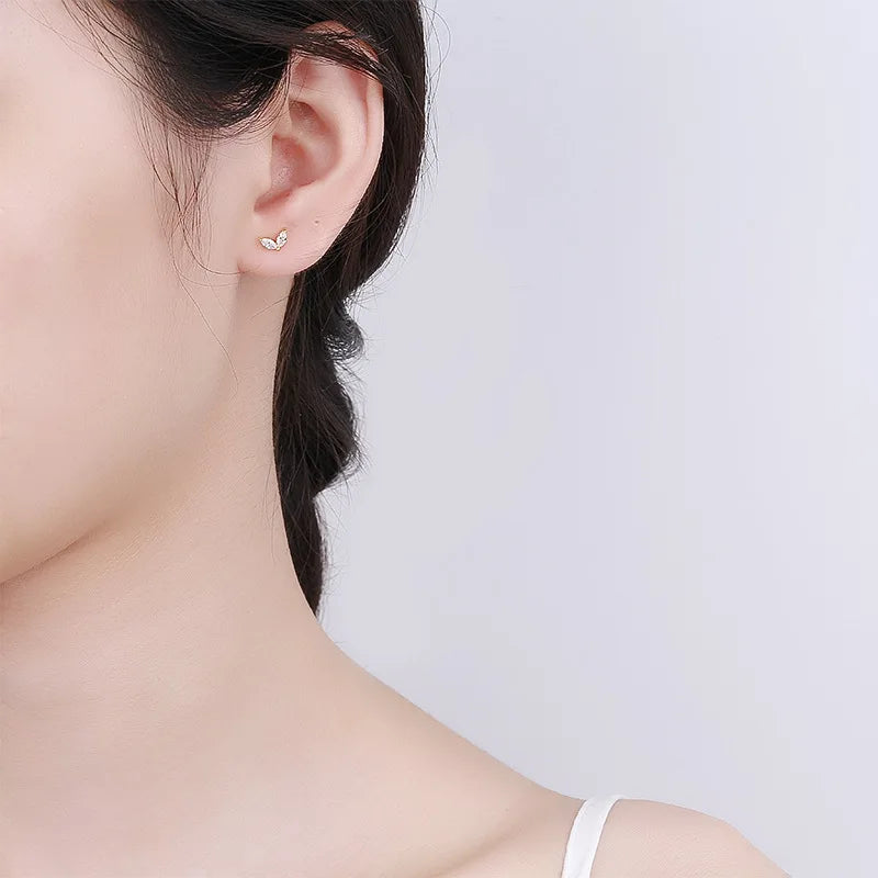 Geometric Star Colour CZ Screw Stud Earrings For Women Wedding Fine Jewelry DA052