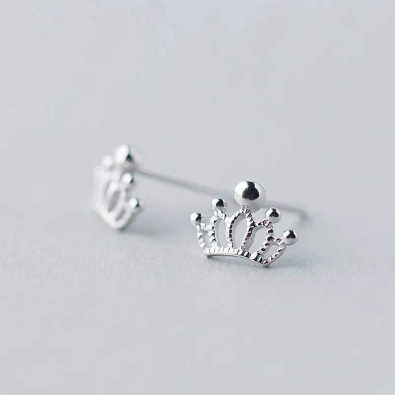 TrustDavis 100% 925 Sterling Silver Elegant Fashion Crown Earrings Women's Fashion Jewelry 925 Factory Wholesale Lots DS4156