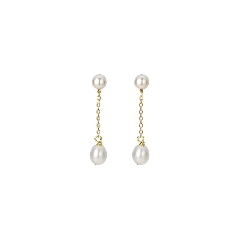 Real 925 Sterling Silver Sweet Luxury Long Tassel Stud Earrings DA3239