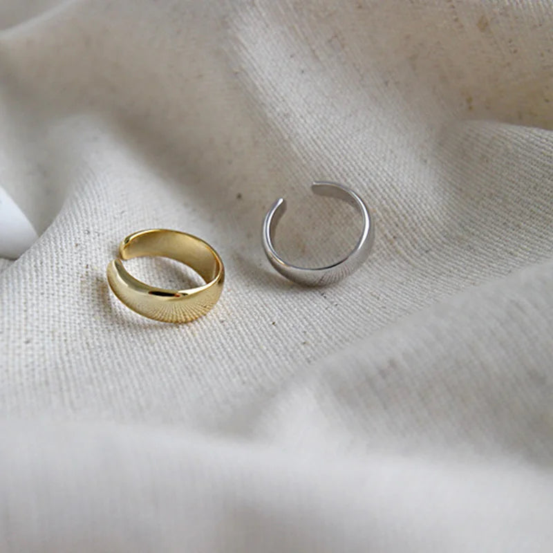 TrustDavis 1Pcs Real 925 Sterling Silver INS Smooth Surface Ear Cuff Clip on Earrings For Women Wedding Party Fine Jewelry DA149